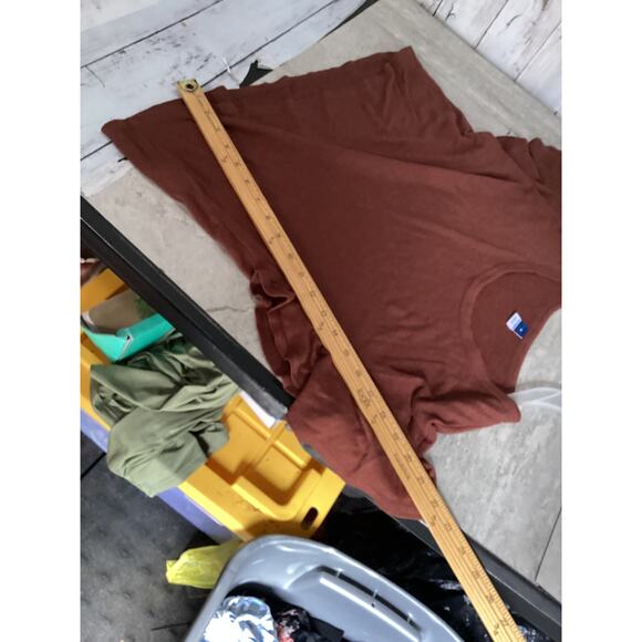 Old Navy Rust Linen-Blend Flutter-Sleeve Scoop-Neck Top - Picture 5 of 5